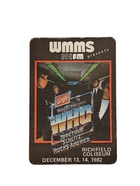 VINTAGE The Who 1982 Tour Backstage Pass RARE FIND!!!